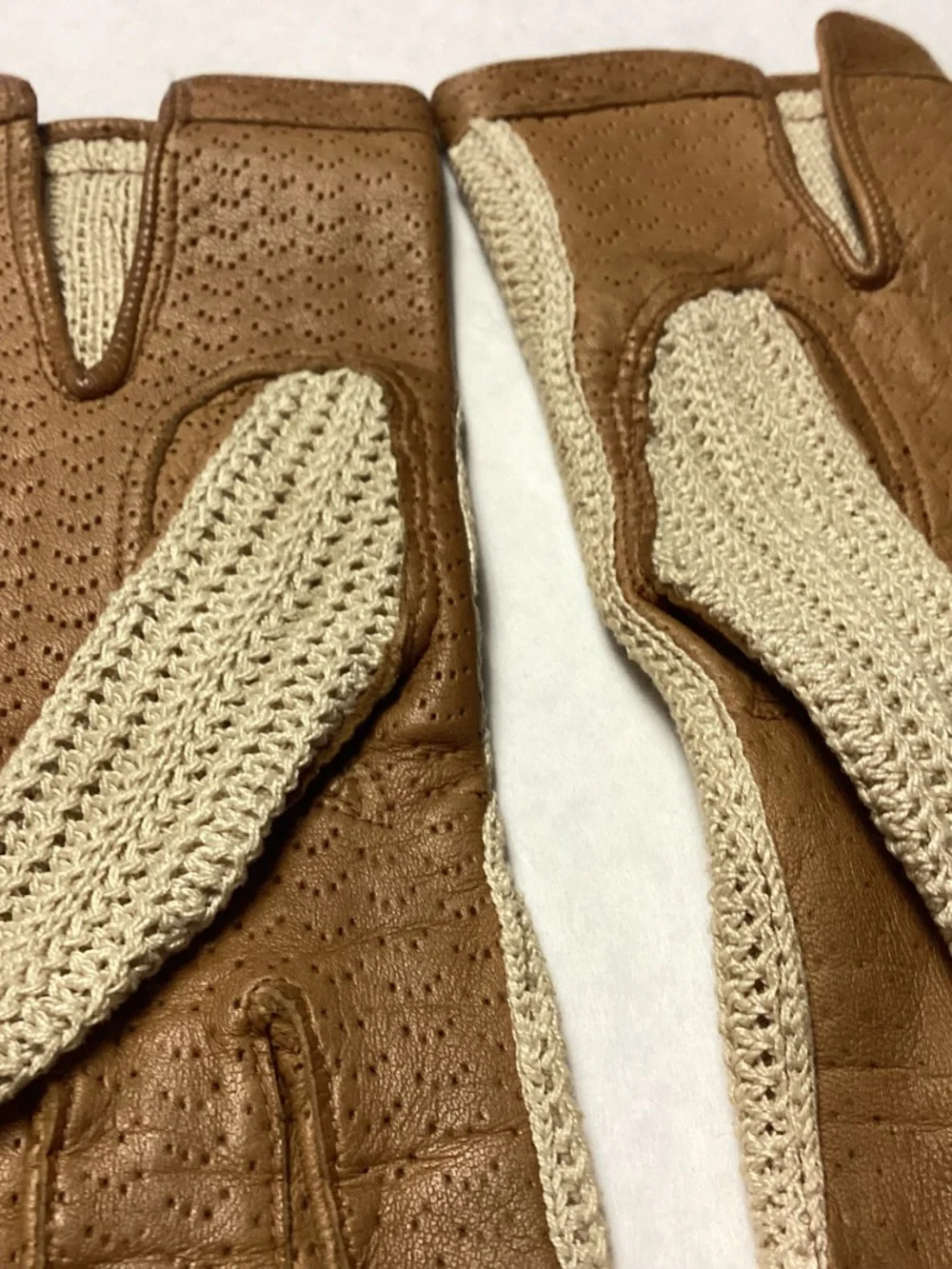Knit leather palm gloves these are